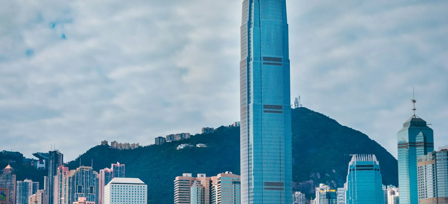 Hong Kong harbour and the IFC