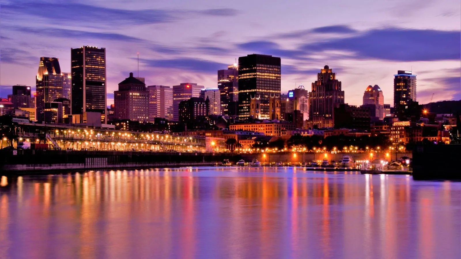 Montreal skyline at dusk