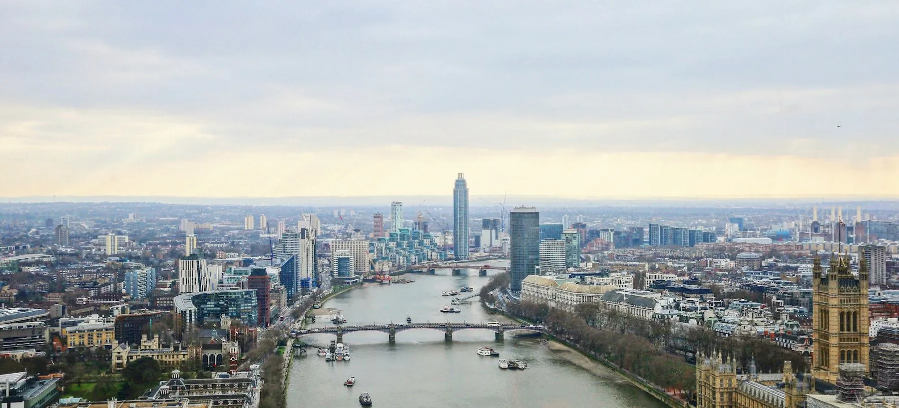 London skyline across the Thames